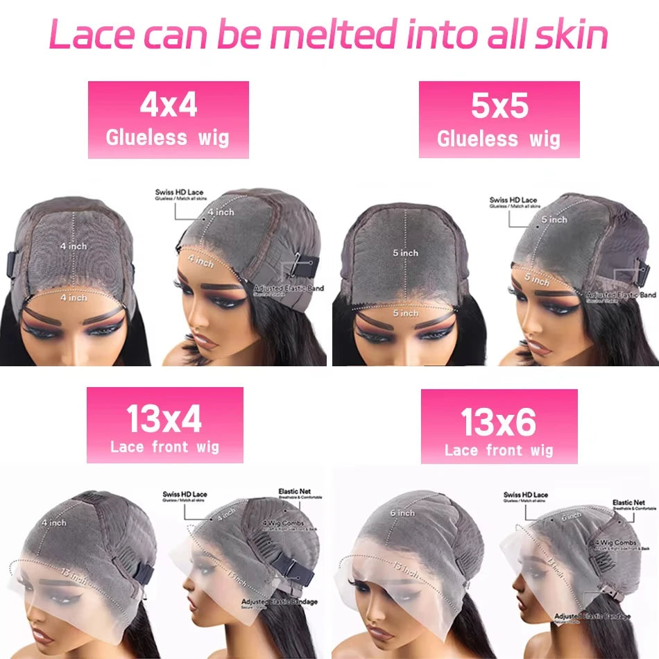 40 Inch Deep Wave Frontal Wig 13x4 13x6 HD Lace Frontal Human Hair Wigs 5x5 Hd Lace Closure Wig Glueless Human Hair Curly Wigs