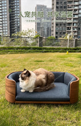 Solid Wood Cat Nest Pet Bed Cat Family Removable and Washable Summer