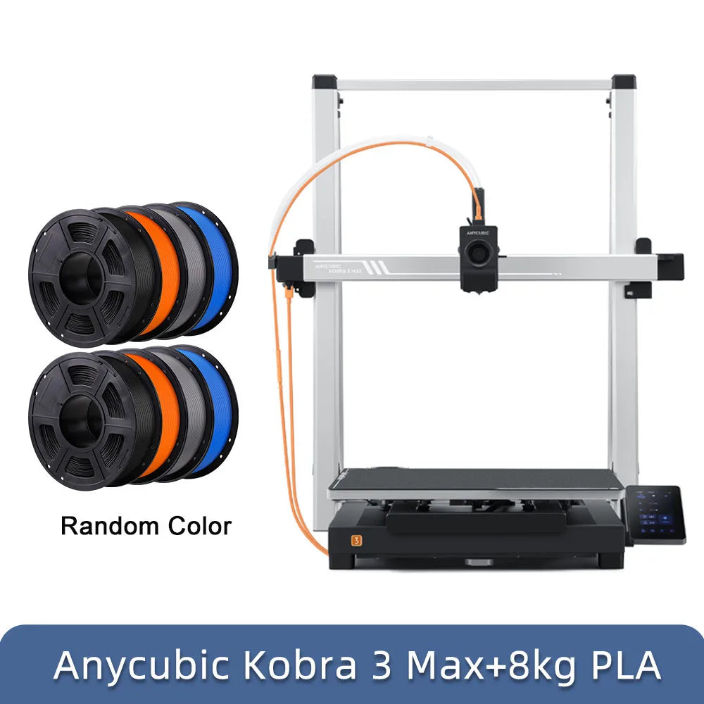 ANYCUBIC Kobra 3 Max Multi-Color 3D Printer Max 600mm/s Print Speed Large Build Size 500*420*420mm Smart APP Control