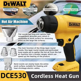 DEWALT DCE530 300W  Cordless Heat Gun High Power Thermal Blower for Welding And Heat Shrink Wrapping Compatible Tool