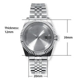 36mm/39mm Sapphire Glass For Men Watch Case Fit NH36 NH34 NH35 Movement Fashion Waterproof Jubilee Stainless Steel