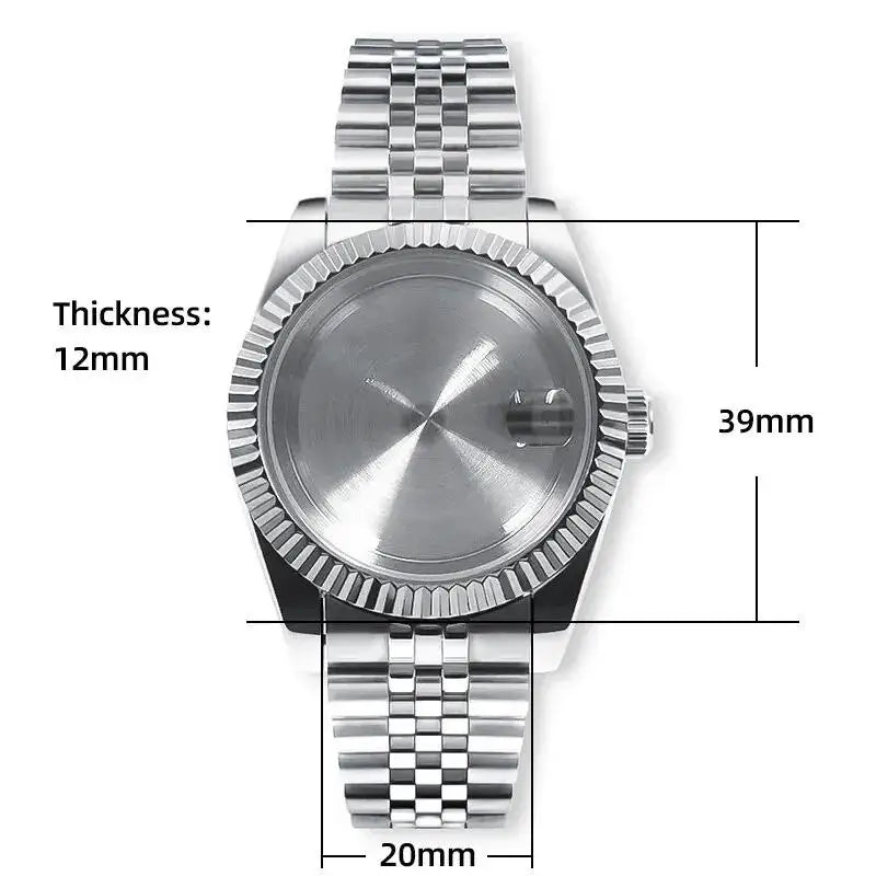 36mm/39mm Sapphire Glass For Men Watch Case Fit NH36 NH34 NH35 Movement Fashion Waterproof Jubilee Stainless Steel
