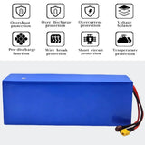 16S5P 60V 20Ah lithium battery pack 2000W high-power with built-in BMS for Motorcycle, scooter, Bicycle MotorReplace battery