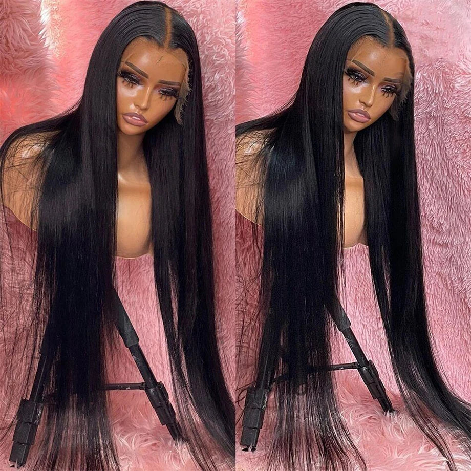 HD Transparent 13x6 Lace Front Human Hair Wigs Straight Remy Raw Indian Hair 13x4 Lace Frontal Wig For Women Closure PrePlucked