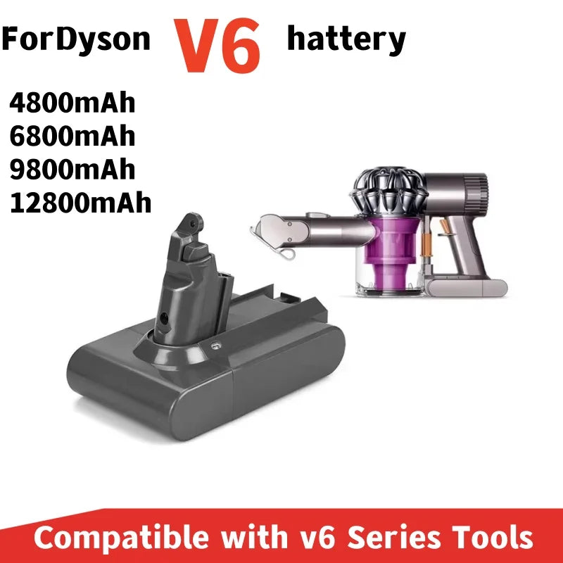 For Dyson dc62 battery 12800mAh 21.6V Li-ion Battery for Dyson V6 DC58 DC59 DC61 DC62 DC74 SV07 SV03 SV09 Vacuum Cleaner Battery