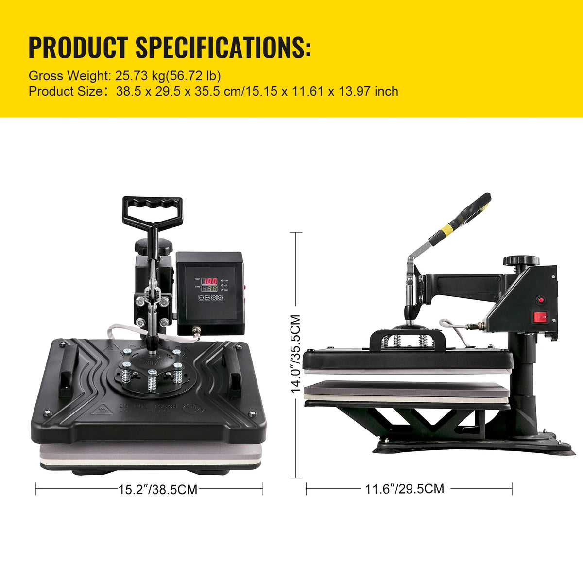 SucceBuy 5 6 8 in 1 Heat Press Machine T shirt Heat Transfer Printer Muntifunctional Sublimation Mug/Latte Mug/Hat/Plate/Bottle