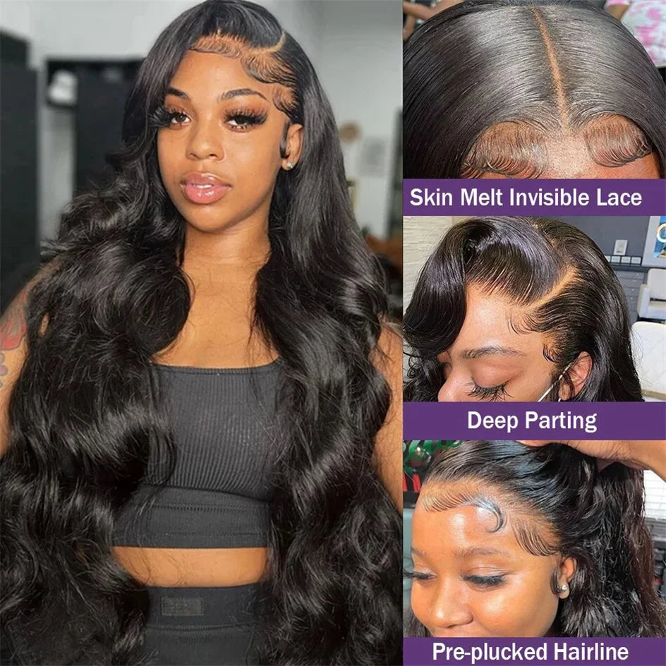 30 40 Inch Body Wave 13x6 HD Lace Frontal Wigs Human Hair 13x4 Lace Front Wigs 4x4 5x5 360 Brazilian Pre Plucked Lace For Women