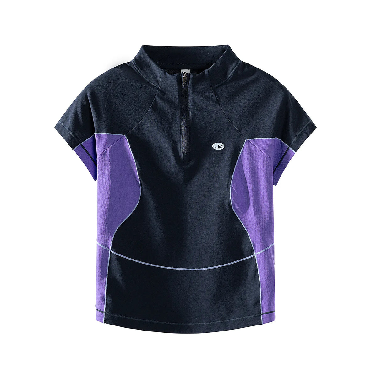 Spring Summer Sweet Girl Semi Zip Outdoor Sport Short T Shirt Women Quick Dry Slim Fit Fitness Running T-shirt Top