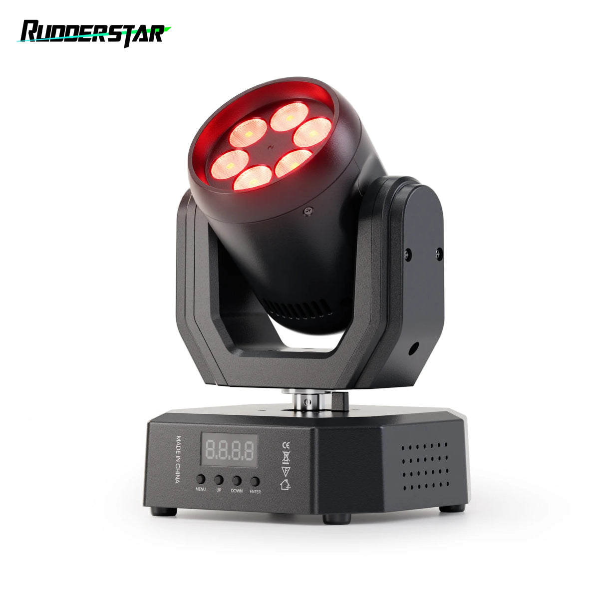 60W Mini Moving Head Light RGBW LED DJ Disco Party Lights Remote Control Stage Effect Lighting for Theater Live Show Bar Club