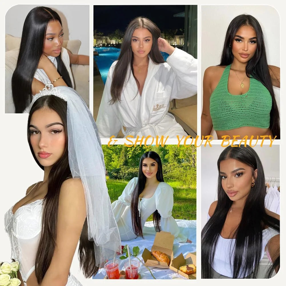 30 42Inch 13x4 13x6 HD Transparent Bone Straight Lace Front Wigs 250 Density 360 Full Lace Brazilian Human Hair Wigs For Women