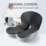 Contoured Ergonomic Lumbar Back Support Seat Cushion with Washable Cover Soft Pressure Relief Chair Pad for Office Workers Long Time Sitting Comfort
