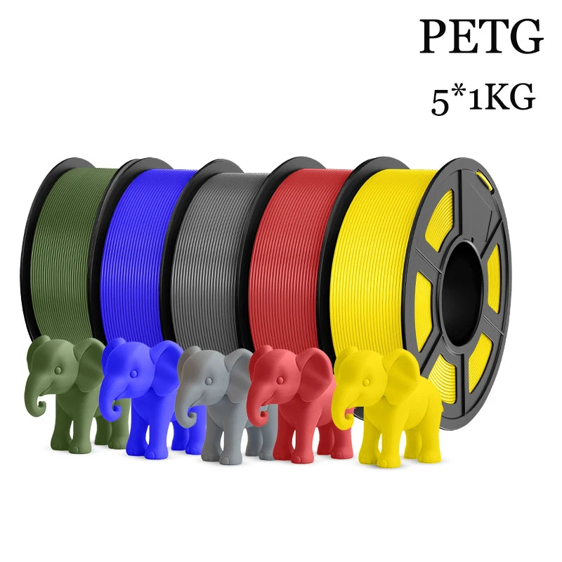 TECBEARS PETG 3D Printer Filament 5KG 1.75mm petg Multi color combination set FDM 3D Printer Materials DIY Gift From US UK DE