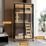 AA No panoramic cat villa household cat cage indoor solid wood balcony direct sales cat cage