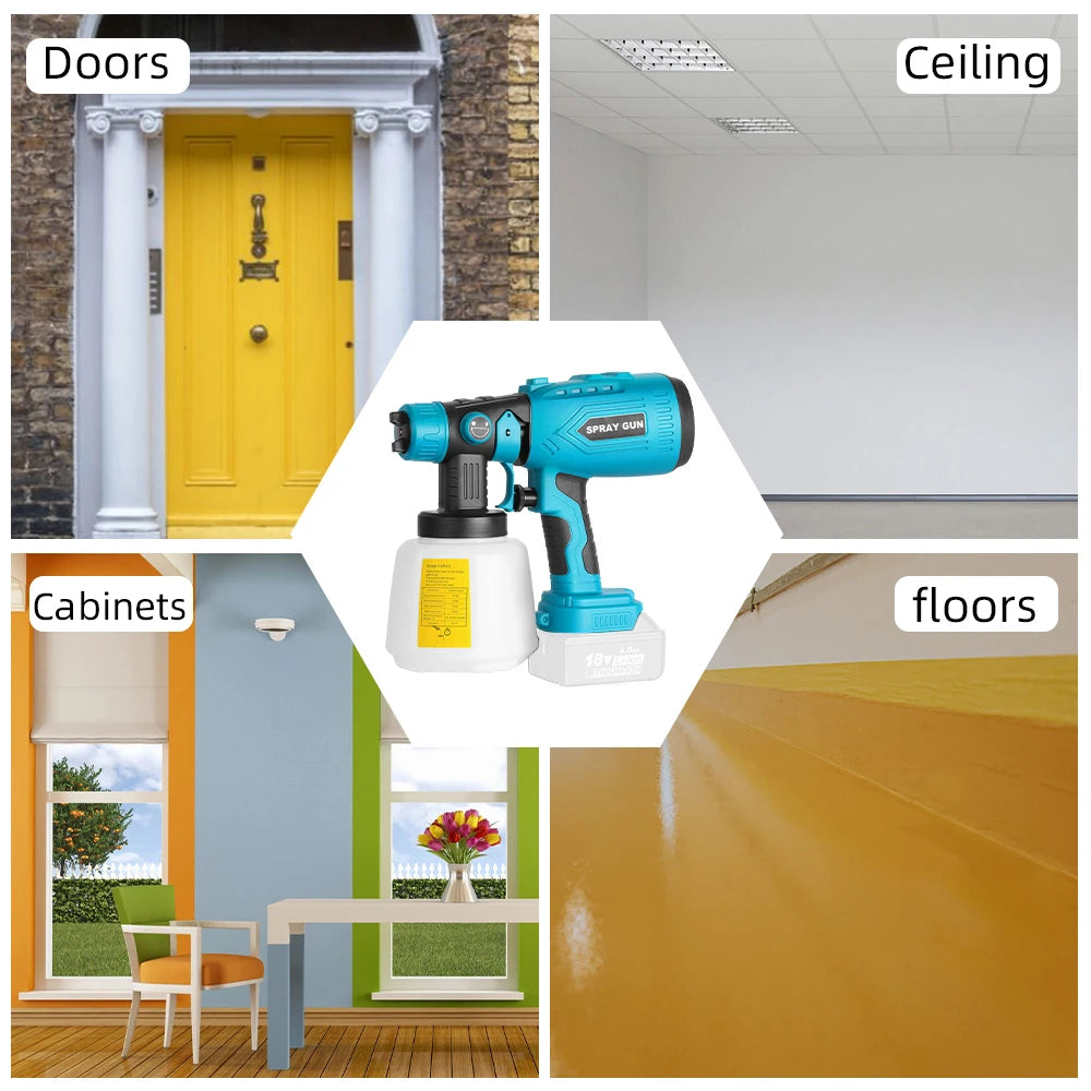 1000ML Cordless Paint Sprayer For Makita Li-ion Battery Electric Spray Paint Gun For Home Painting Furniture DIY (Not Battery）