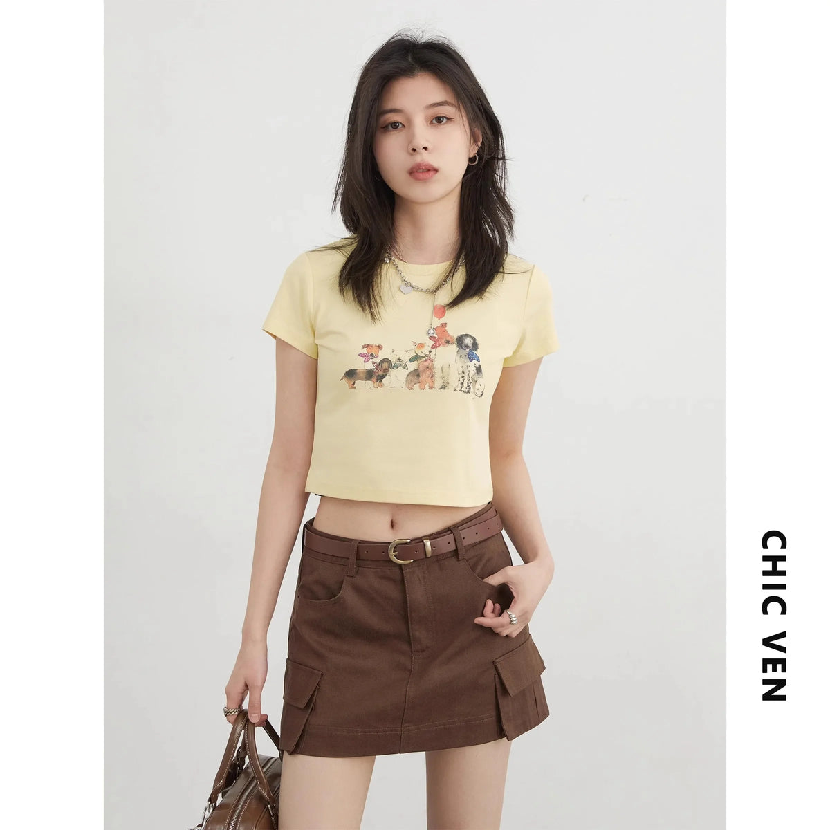 CHIC VEN Fashion Women T-Shirts Cool Sunscreen Printed Short Sleeve Tees Antibacterial Quick Drying Top for Girl Summer 2025