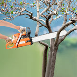 72cc Gas Powered Chainsaw with 24'' Guide Bar Saw Chain 2-Stroke Engine Cut Wood for Wood Cutting Tree Logging, Manganese Steel