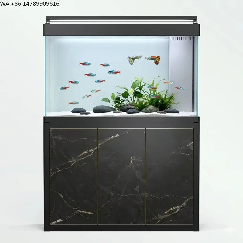 All-in-One AquariumCustomized Rectangular Aluminum Profiles, Ultra-clear Glass, Metal Material, Environmentally Friendly, Large