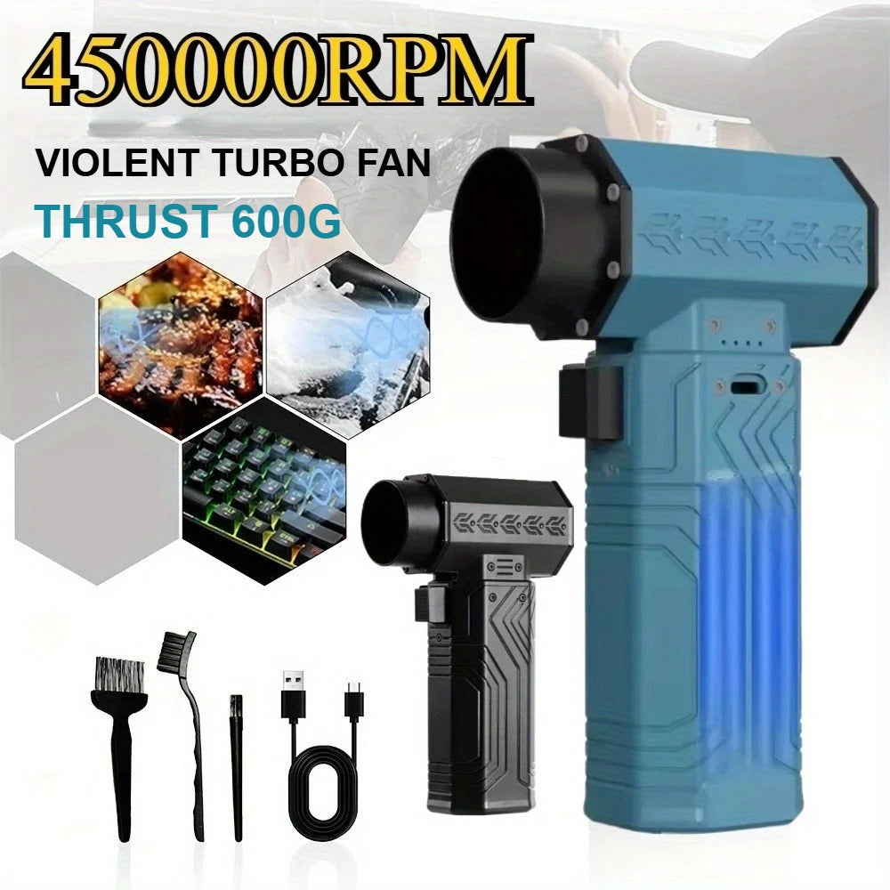 450000RPM Air Blower Powerful  Mini Turbo Fan Jet 10000mAh 600g Thrust 70m/s Wind Brushless Duster leaf Removal Dryer keyboard