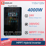 ECGSOLAX 4KW Hybrid Solar Inverter 24V 110V/120V With MPPT 110A Solar Charger Touch Screen LCD Hybrid Inverter With/Without WiFi