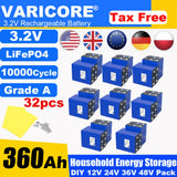 Grade A 3.2V 360AH 340Ah Battery LiFePO4 Lithium Iron Phospha for 12V 24V 4S E-scooter RV Solar Energy Storage System Duty-free