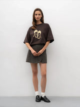 Hirsionsan Harajuku Graphic Printed T Shirt Women 2026 New Summer Cotton Soft Short Sleeve Tee Female Oversized High Street Tops