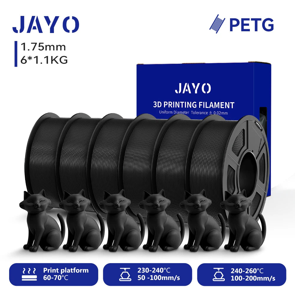 JAYO 3D PETG/ High Speed Matte PETG / PLA Classic Printer Filament 1.75mm 3D Printer Filament 6.6KG Neatly Wound PETG for 3D