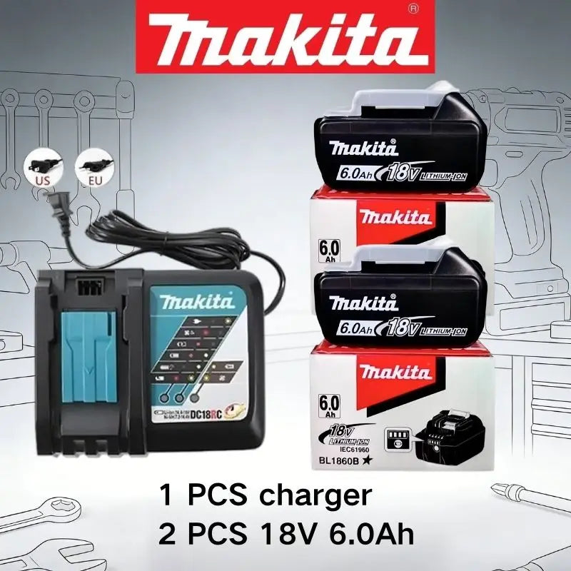 Makita 18V 6.0Ah Handdrill Lithium Battery For 18V LXT Battery Makita BL1860 BL1850 BL1840 BL1830 Replace Battery High Capacity