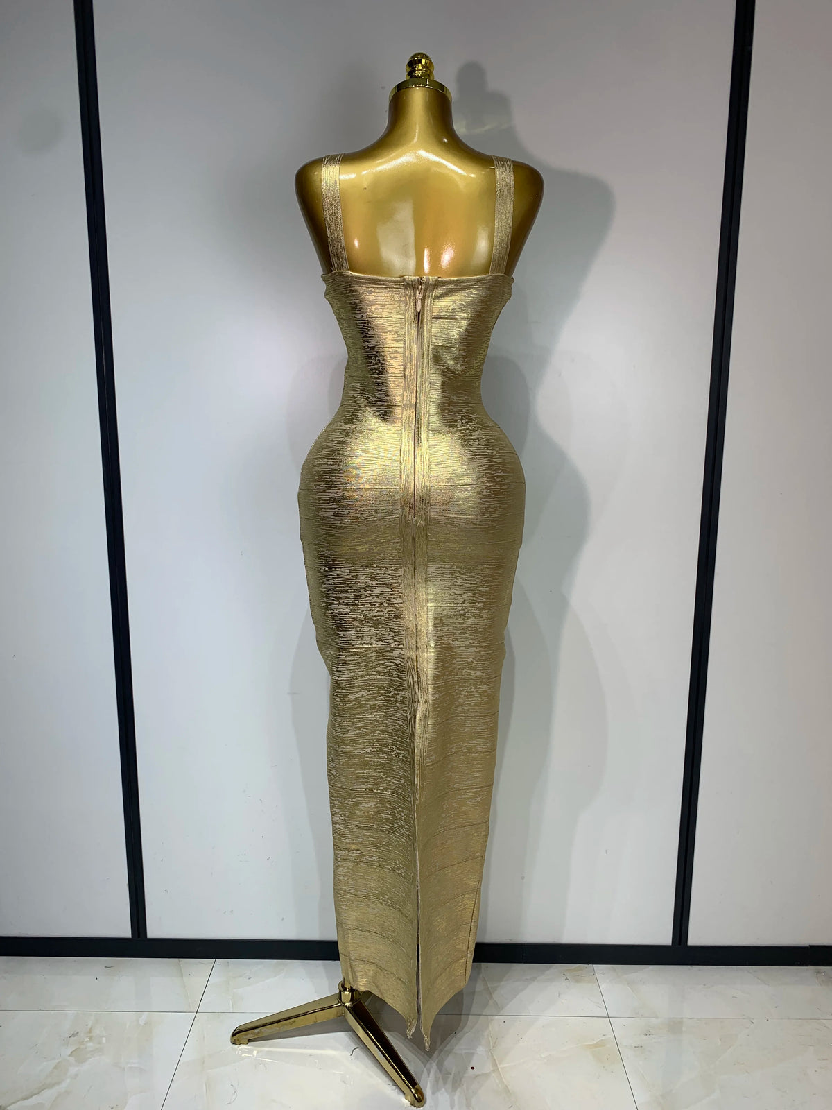 Women Sleeveless Bodycon Bandage Dress Celebrity Elegant Gold Cocktail Evening Party Luxury Birthday Dress Vestidos