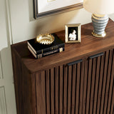 Tribesigns 6-Tier Shoe Cabinet with Louvered Doors, Large Wooden Shoe Storage Cabinet with Adjustable Shelves
