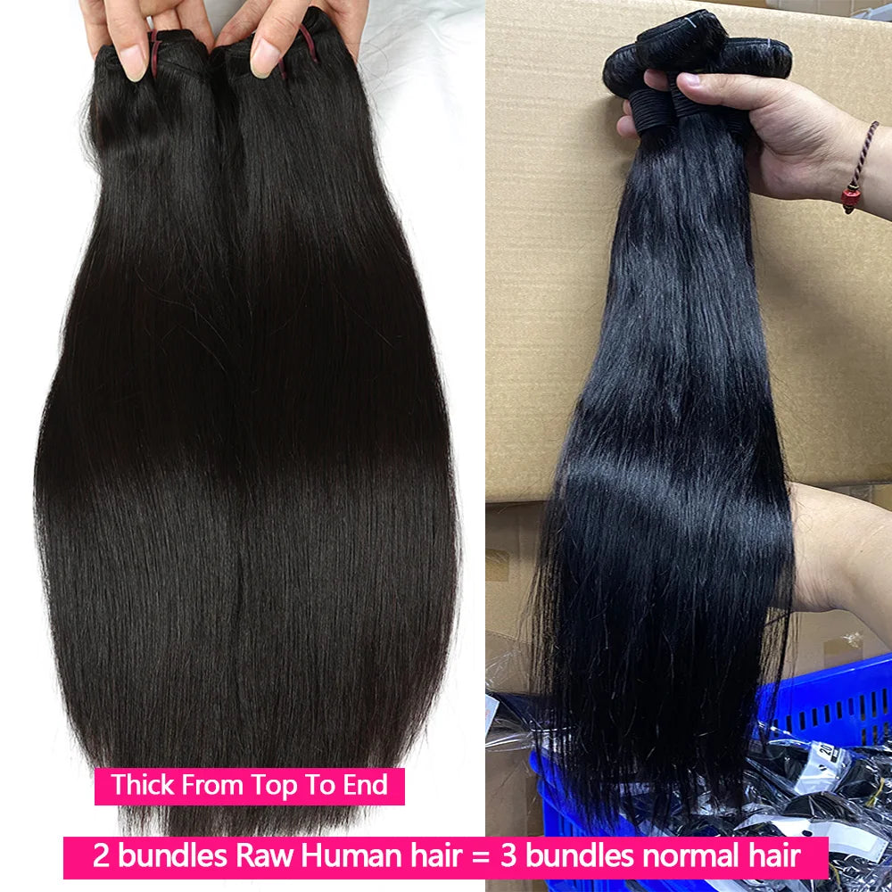 15A Double Drawn Straight Human Hair Bundle 100% Raw Human Hair 20 22 24Inch Unprocessed Virgin Human Hair Extension Top Quality