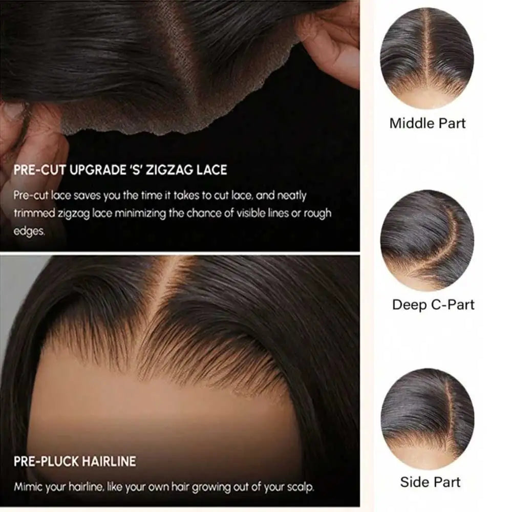 5x5 Glueless Wig 34 Inch 250 Density Bone Straight 13x6 13x4 HD Transparent Lace Frontal Wig Brazilian For Women