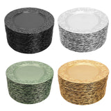 Charger Plates 100-Piece Set Round Reusable Serving Plates Gold Black Silver Green for Wedding Banquet Party Decor