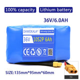 36V 12000mAh Upgrade Version Li-ion Battery Pack with BMS for Hoverboard Self Balancing Scooter Electric Unicycle Long Range