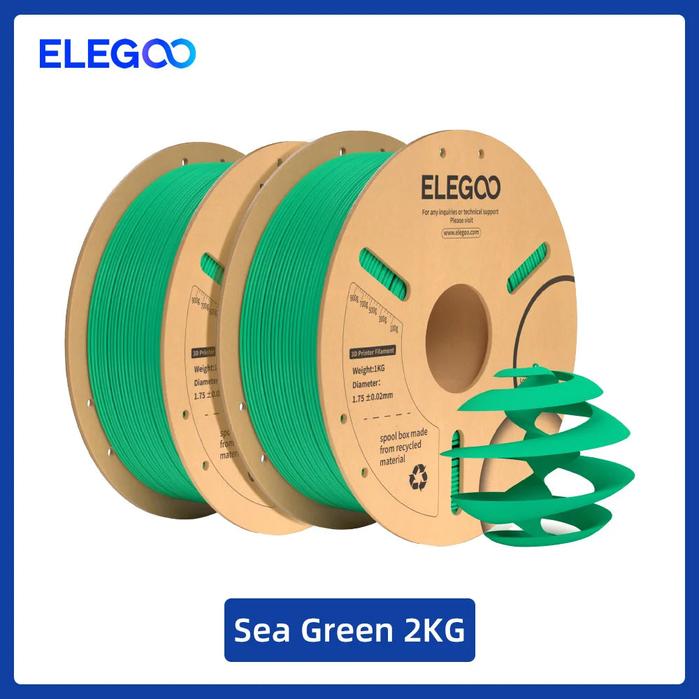 ELEGOO 1.75mm PLA+ Filament 2KG Set Plastic 3D PLA for Most FDM 3D Printers Dimensional Accuracy +/- 0.02mm 2pcs*1kg PLA+ Set