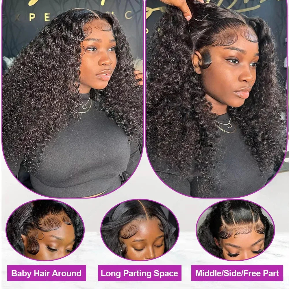 Short Bob Wigs Water Curly 13x4 13x6 Deep Wave HD Lace Frontal Wig For