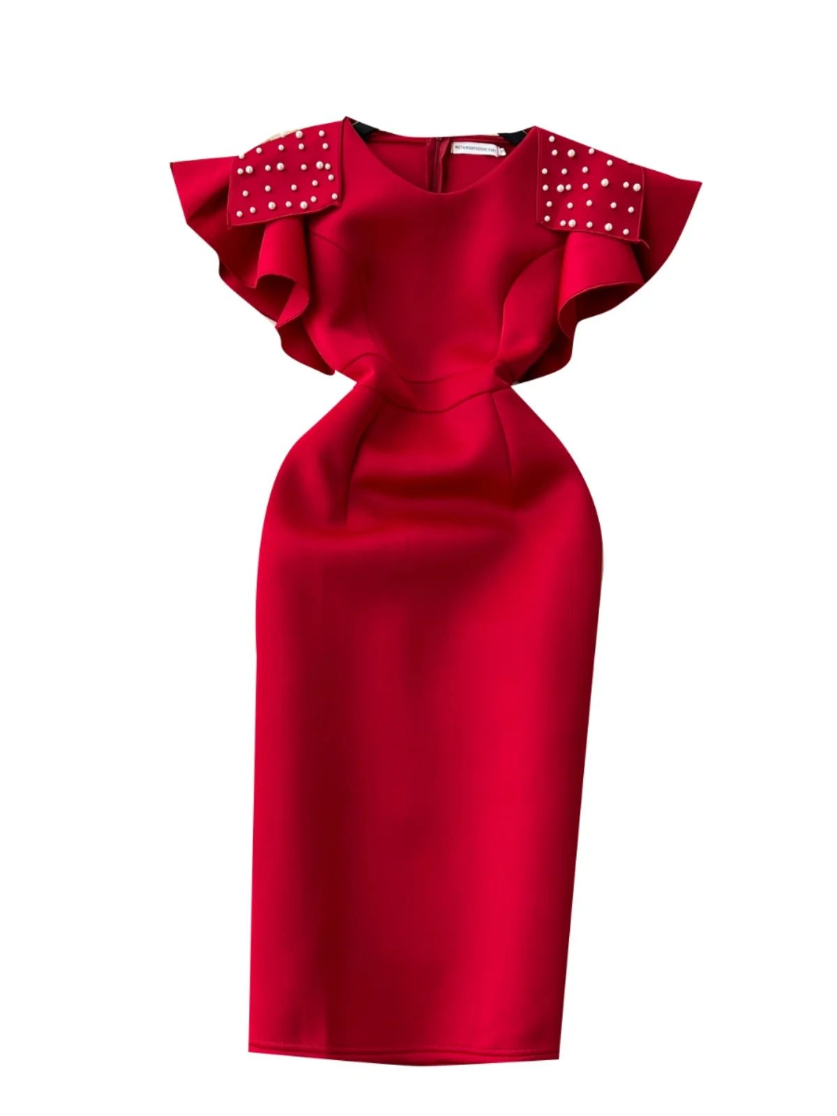 Ele Retro Beaded round Ne Svel Dr Women's Waist Cinching Slimming High End Feeling Aosphere Long Dr