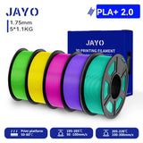 JAYO 3D PETG/PLA/PLA PLUS Filament 1.75mm PLA Filament 5 Rolls For Bambu FDM 3D Printer Neatly Wound 3D Printing Material for 3d