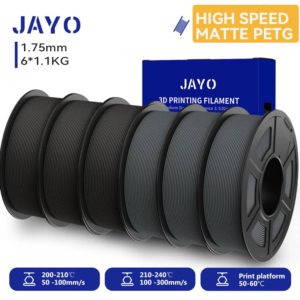 JAYO 3D PETG/ High Speed Matte PETG / PLA Classic Printer Filament 1.75mm 3D Printer Filament 6.6KG Neatly Wound PETG for 3D
