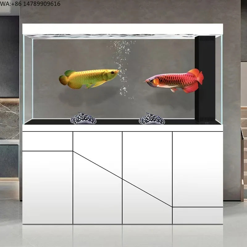 All-in-One AquariumHighaluminum Alloy Fish Tank Large Living Room Aquarium Ultra-clear Glass Home Room Divider Bottom Filter No