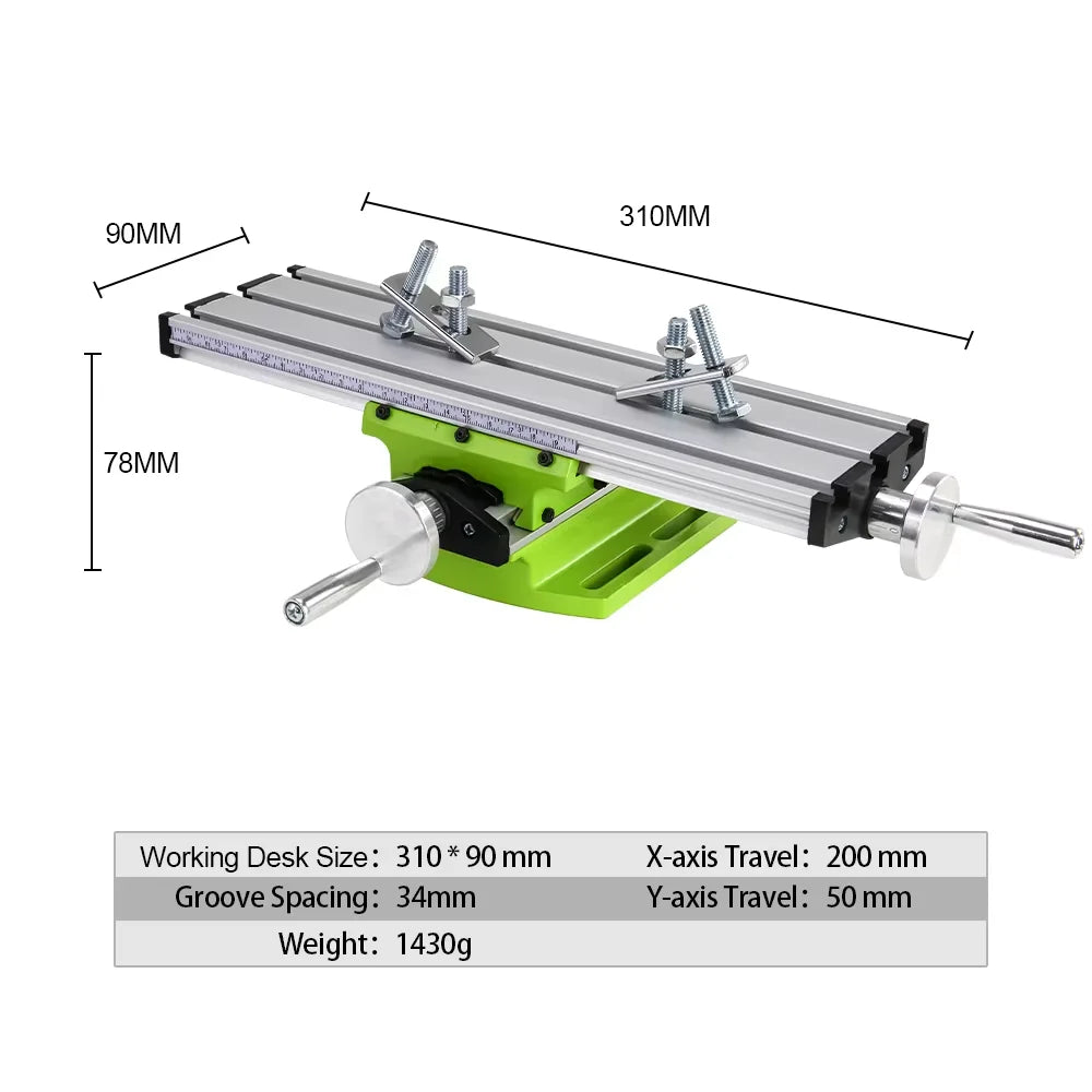 ALLSOME BG-6300 Compound Table Working Cross Slide Table Worktable for Milling Drilling Bench Multifunction Adjustable X-Y