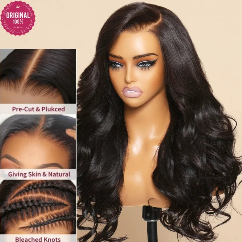 Beautyforever 3D Body Wave 13x4 7x5 Bye KNOTS Glueless Wig Human Hair Ready to Wear Drawstring Human Hair Wig Fits All Size Head