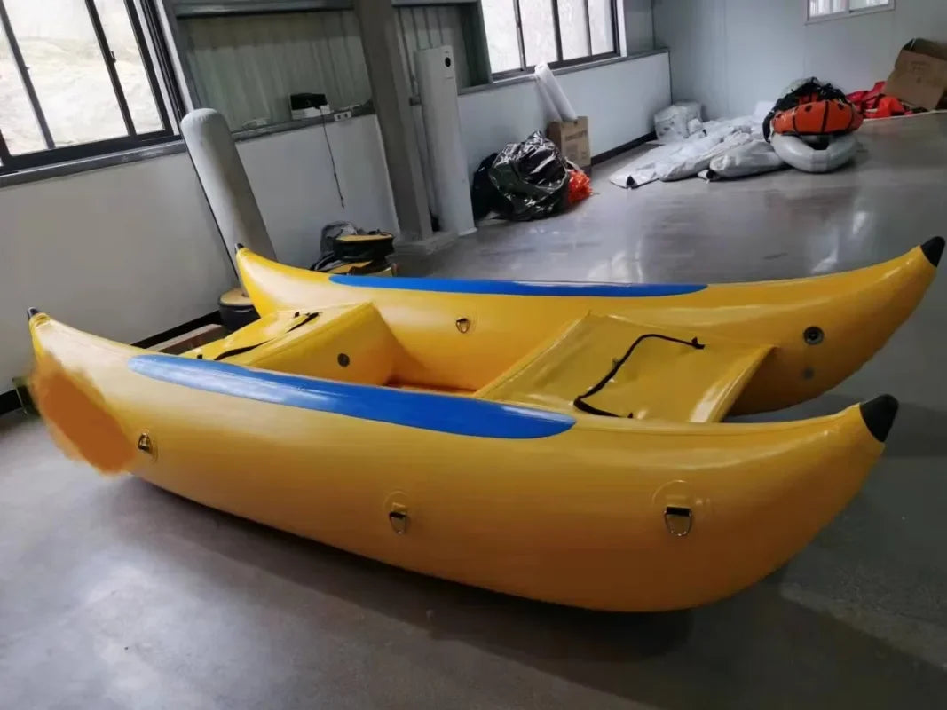 Manufacturer Custom Made PVC River Surfing Fishing Inflatable Catamaran Rafting Boat for Sale