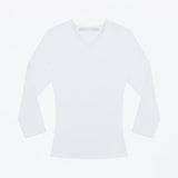 Tank Basic V-Neck Three-Quarter Sleeve Undershirt, Stretchy Solid Color Mid-Sleeve T-Shirt, Slim Fit Basic Undershirt, Slim Waist, Versatile Commuting Solid Color Undershirt
