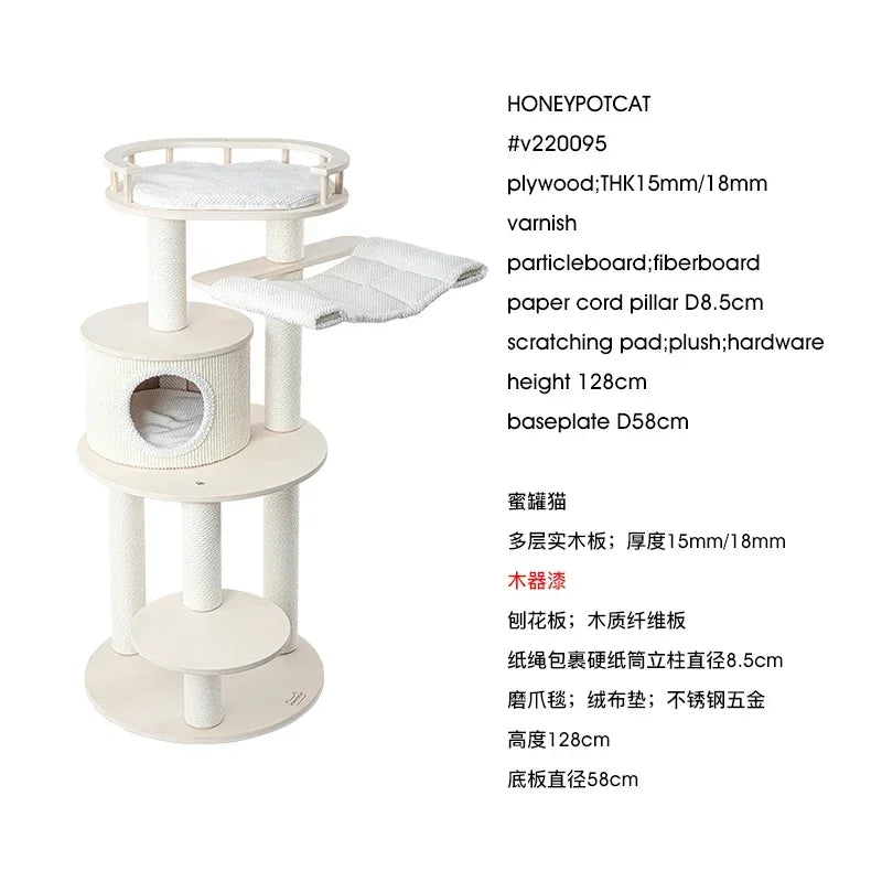 Italian Minimalism Cat Tree Nordic Originality Climbing Wall Playground for Cat House Scratching Post Pet Products Columpio FYCT