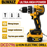 Dewalt DCD796 Compact Cordless Brushless Impact Drill LED Light Powerful Multi-functional Electric Power Tool 20V Battery