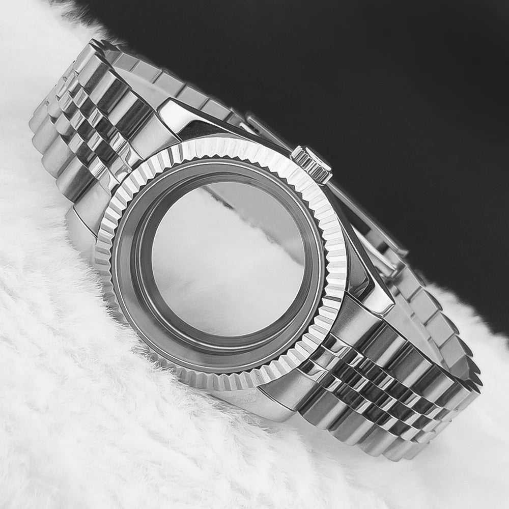 36mm/39mm Sapphire Glass For Men Watch Case Fit NH36 NH34 NH35 Movement Fashion Waterproof Jubilee Stainless Steel