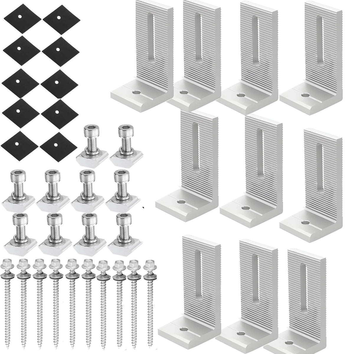 10/4pcs 90 Degree Aluminum Solar Panel Mounting L Brackets Angle PV Connection Angle Rail Cross Interconnects for RV Boat Off