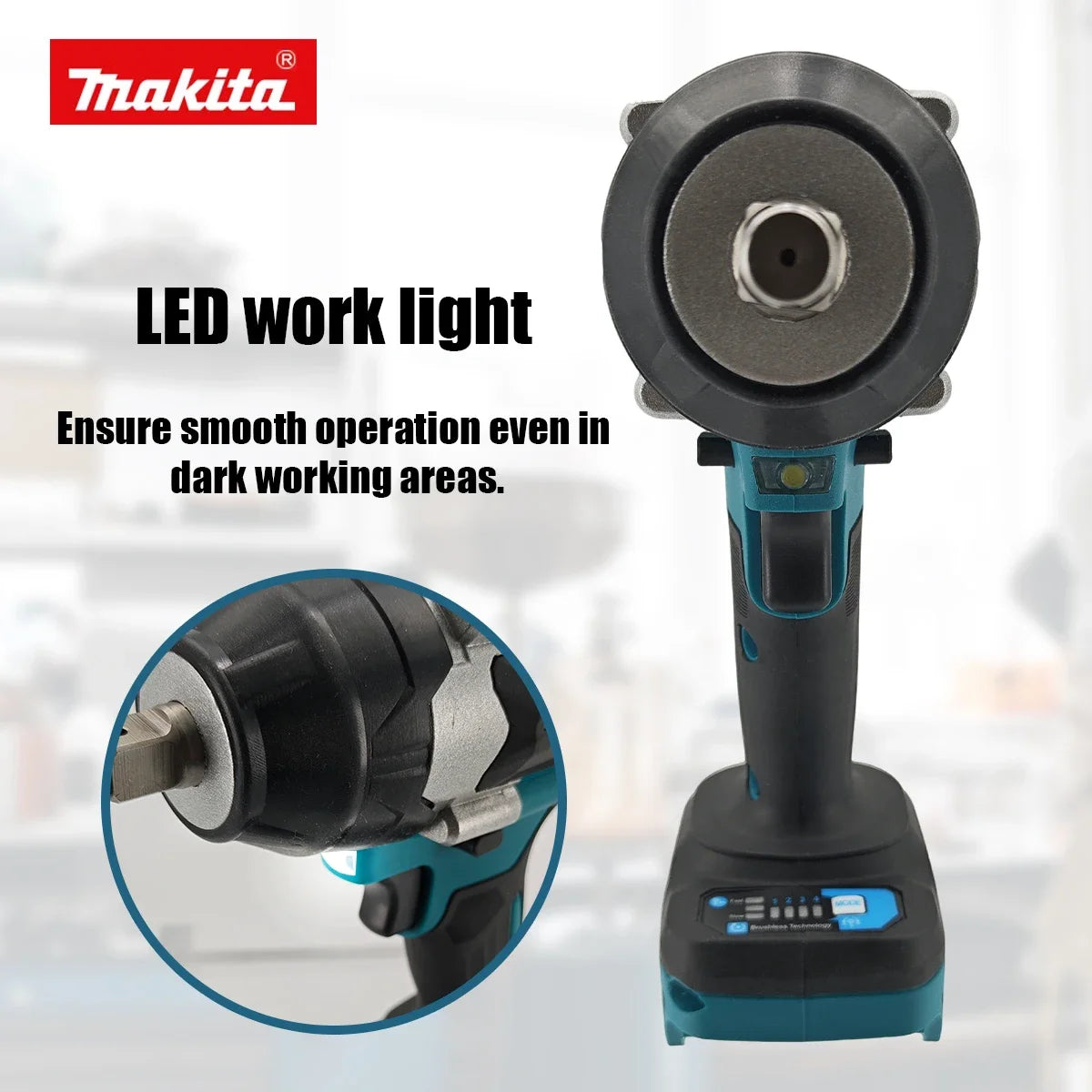 Makita Brushless DTW700 Cordless Electric Impact Wrench 1/2 Inch 18V Battery Compatible Power Tool for Automotive Repair