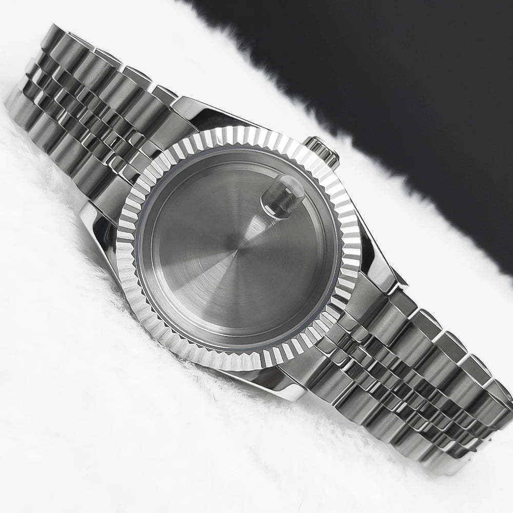 36mm/39mm Sapphire Glass For Men Watch Case Fit NH36 NH34 NH35 Movement Fashion Waterproof Jubilee Stainless Steel