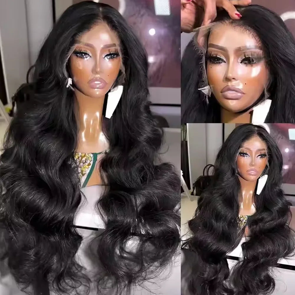 Raw Peruvian Body Wave 250% Density 40 42 inch 13x6 HD Lace Front Human